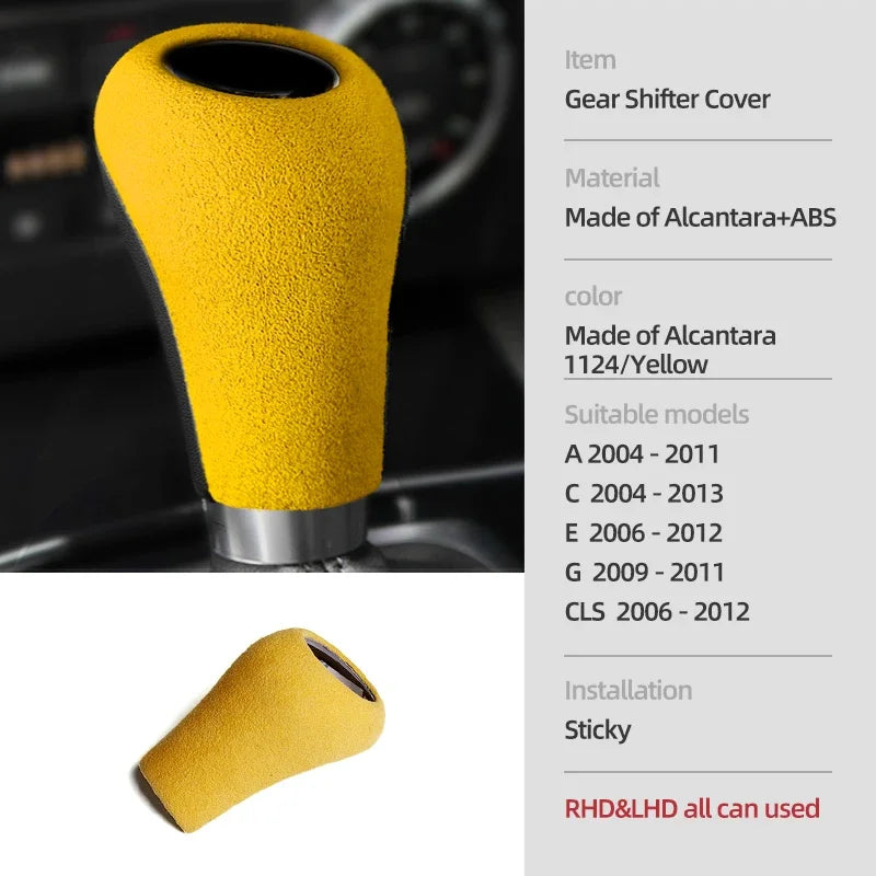 Cache pommeau de levier de vitesse en Alcantara pour Mercedes-Benz