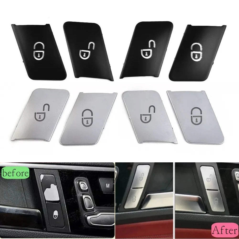 Cache-boutons de verrouillage de porte 4 pièces pour Mercedes-Benz