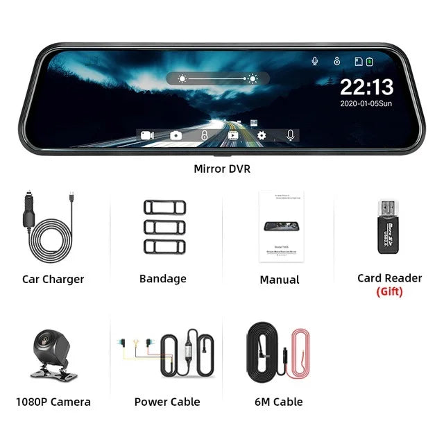 Rétroviseur Caméra Avant/Arrière 10" Full HD 1080P