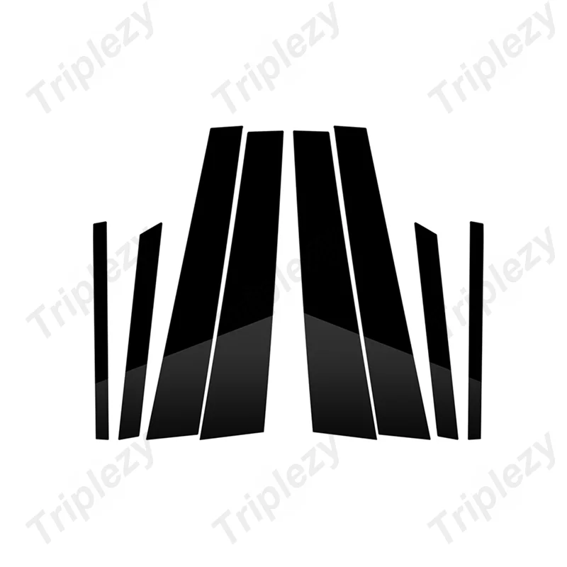 Kit 8pcs Cache Montants de Vitres Noir Brillant