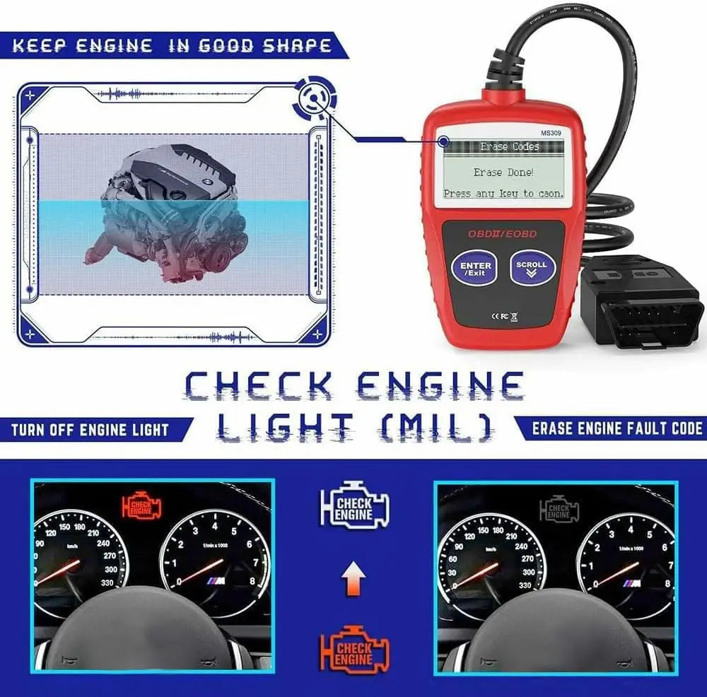 Scanner OBD2 Diagnostic Voiture – Lecteur de Codes Moteur Multilingue