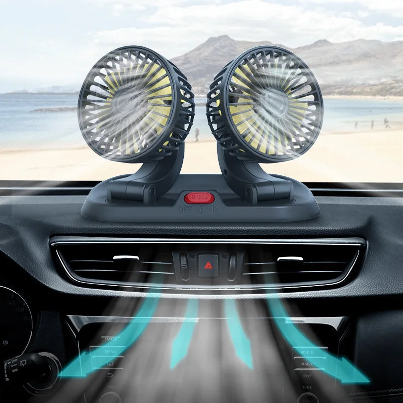 Ventilateur double tête pour voiture