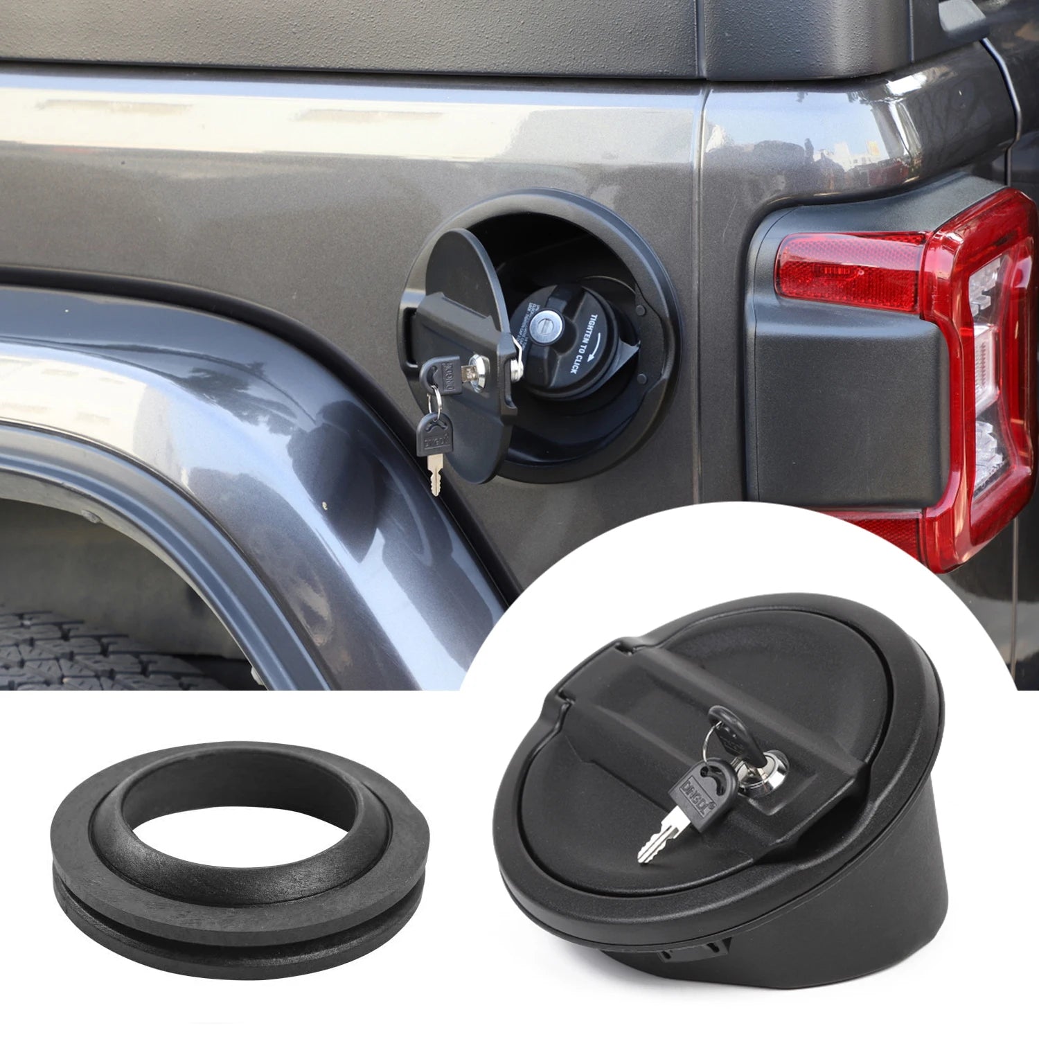 Couvercle de réservoir d’essence avec clé pour Jeep