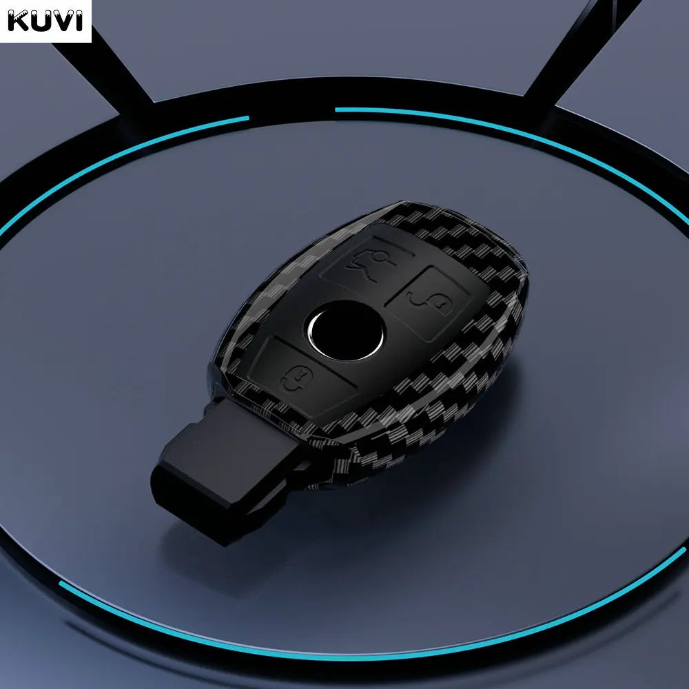 Coque de clé en ABS fibre de carbone pour Mercedes-Benz – Protection élégante