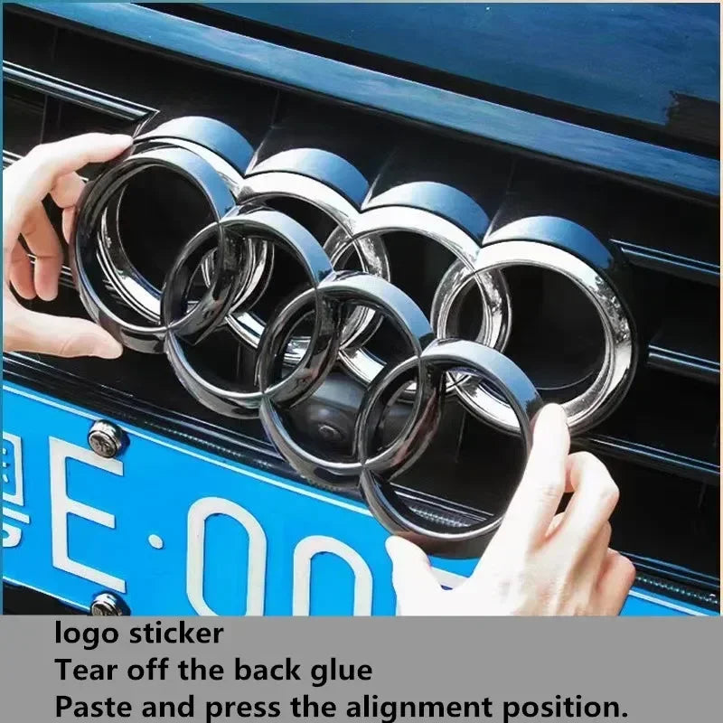 Cache-logo Audi en ABS pour emblème à quatre anneaux (195–288 mm)