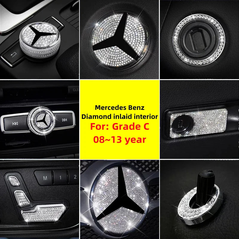 Autocollants décoratifs en cristal pour intérieur Mercedes-Benz W204/W205