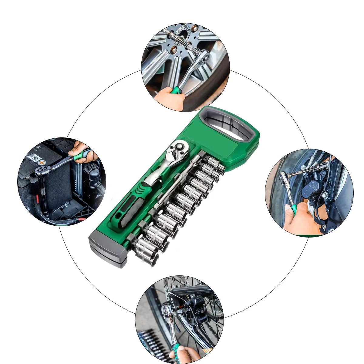 Set de clés à douille et cliquet pour voiture – Outils de réparation auto