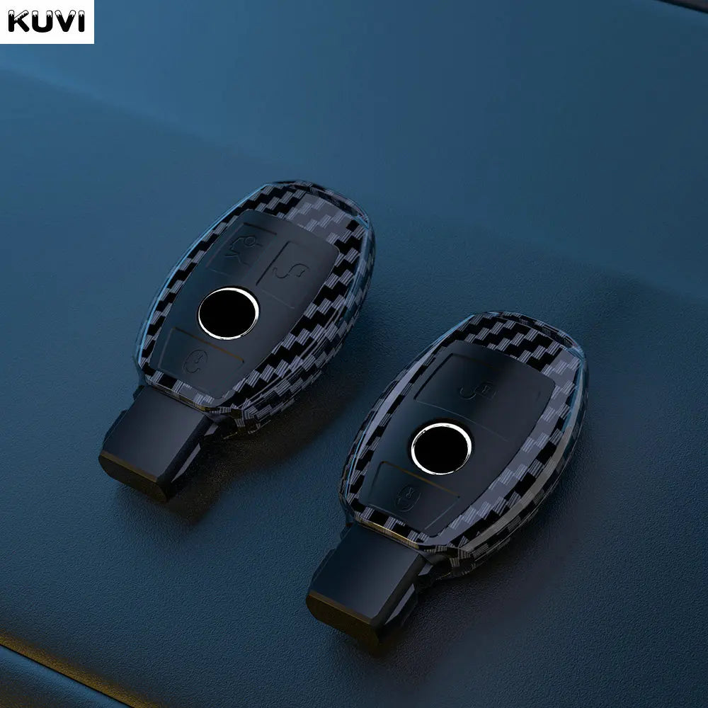 Coque de clé en ABS fibre de carbone pour Mercedes-Benz – Protection élégante