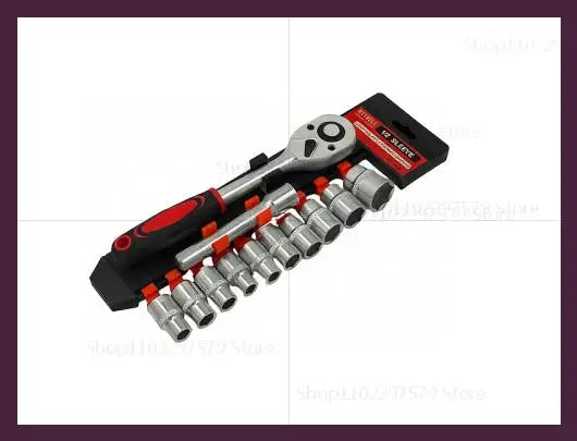 12 Pièces Set de Clés à Douille avec Cliquet Rapide 1/4"