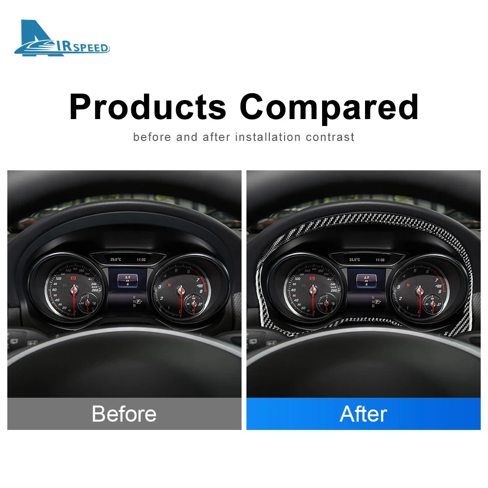 Cadre de compteur en fibre de carbone pour Mercedes-Benz