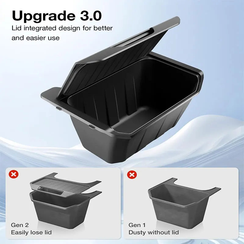 Boîte de Rangement Arrière avec Couvercle Antidérapant pour Tesla Model Y