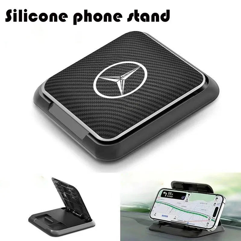 Support de téléphone pour tableau de bord imitation carbone pour Mercedes-Benz
