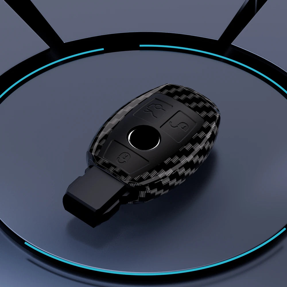 Coque de clé en ABS fibre de carbone pour Mercedes-Benz – Protection élégante