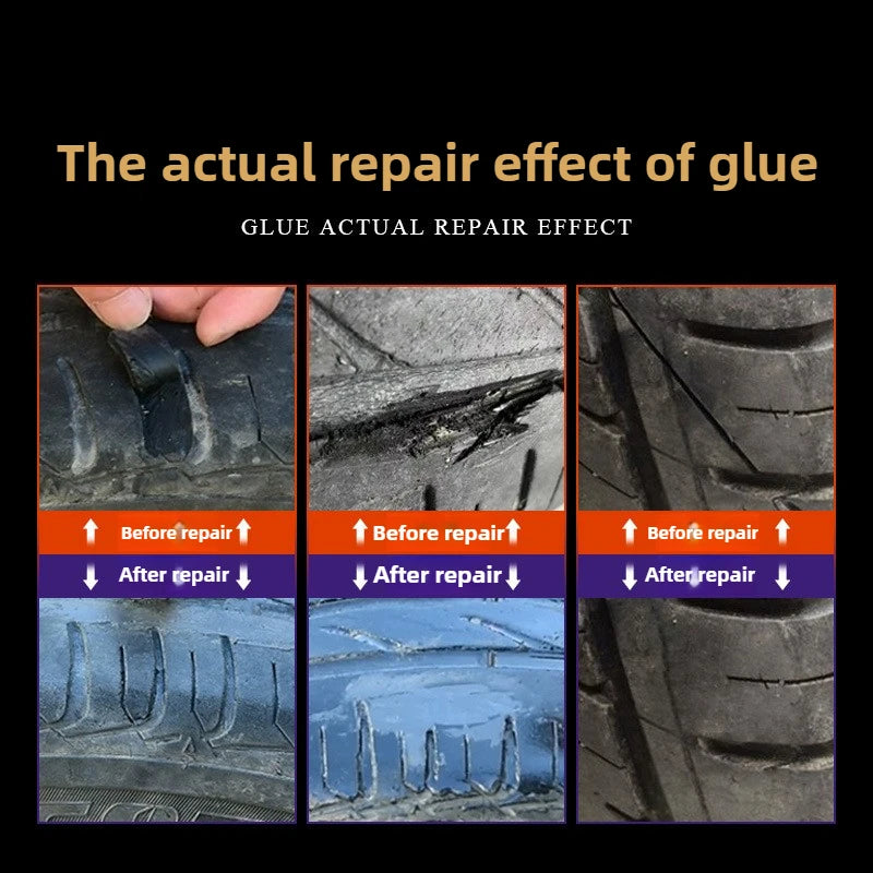 Colle de Réparation de Pneus Noire – Solution Rapide