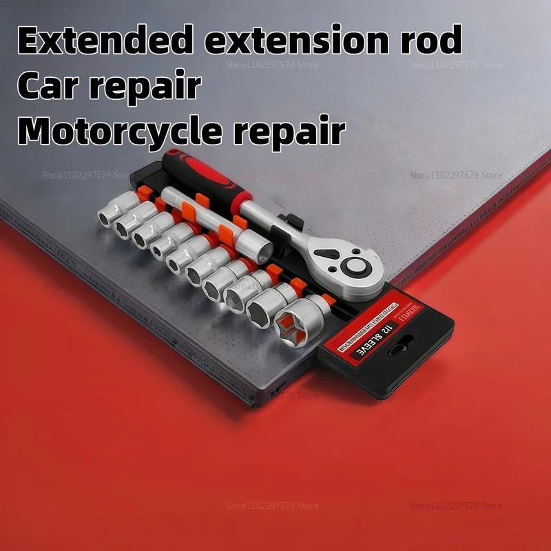 12 Pièces Set de Clés à Douille avec Cliquet Rapide 1/4"