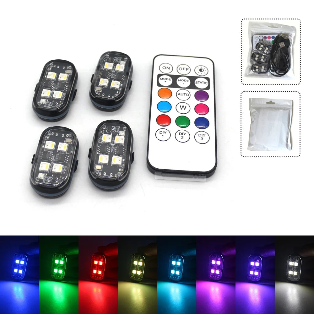 Feux LED sans fil rechargeables pour voiture