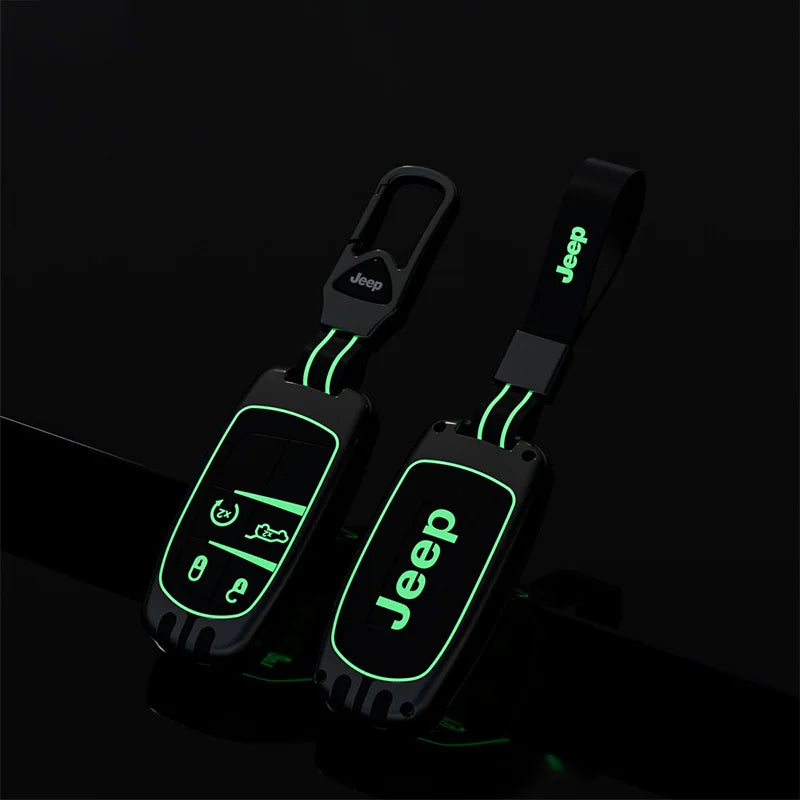 Coque de clé intelligente en alliage de zinc et silicone pour Jeep