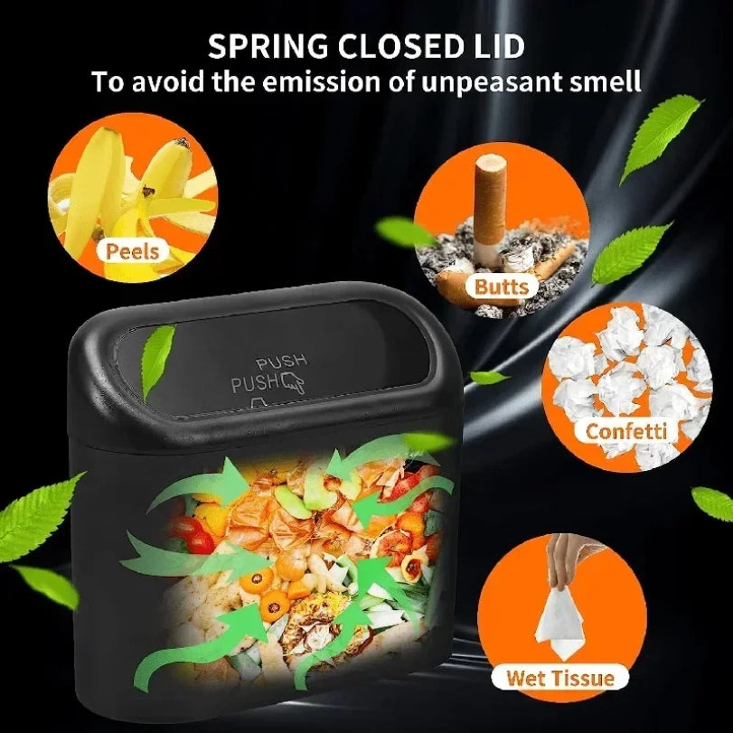 Poubelle de voiture avec couvercle