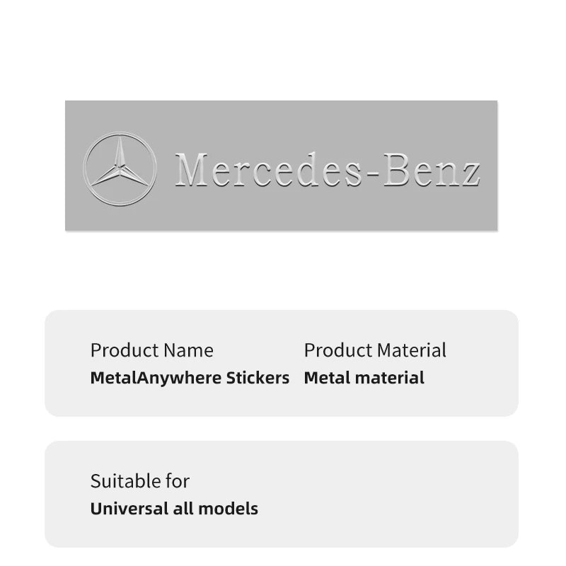 3D Metal Logo Letter Stickers for Mercedes Benz