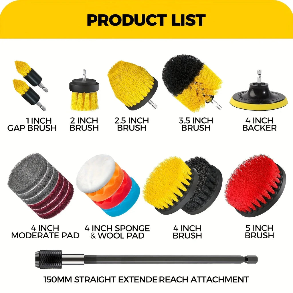 Kit 7 brosses pour perceuse – Multi-usage