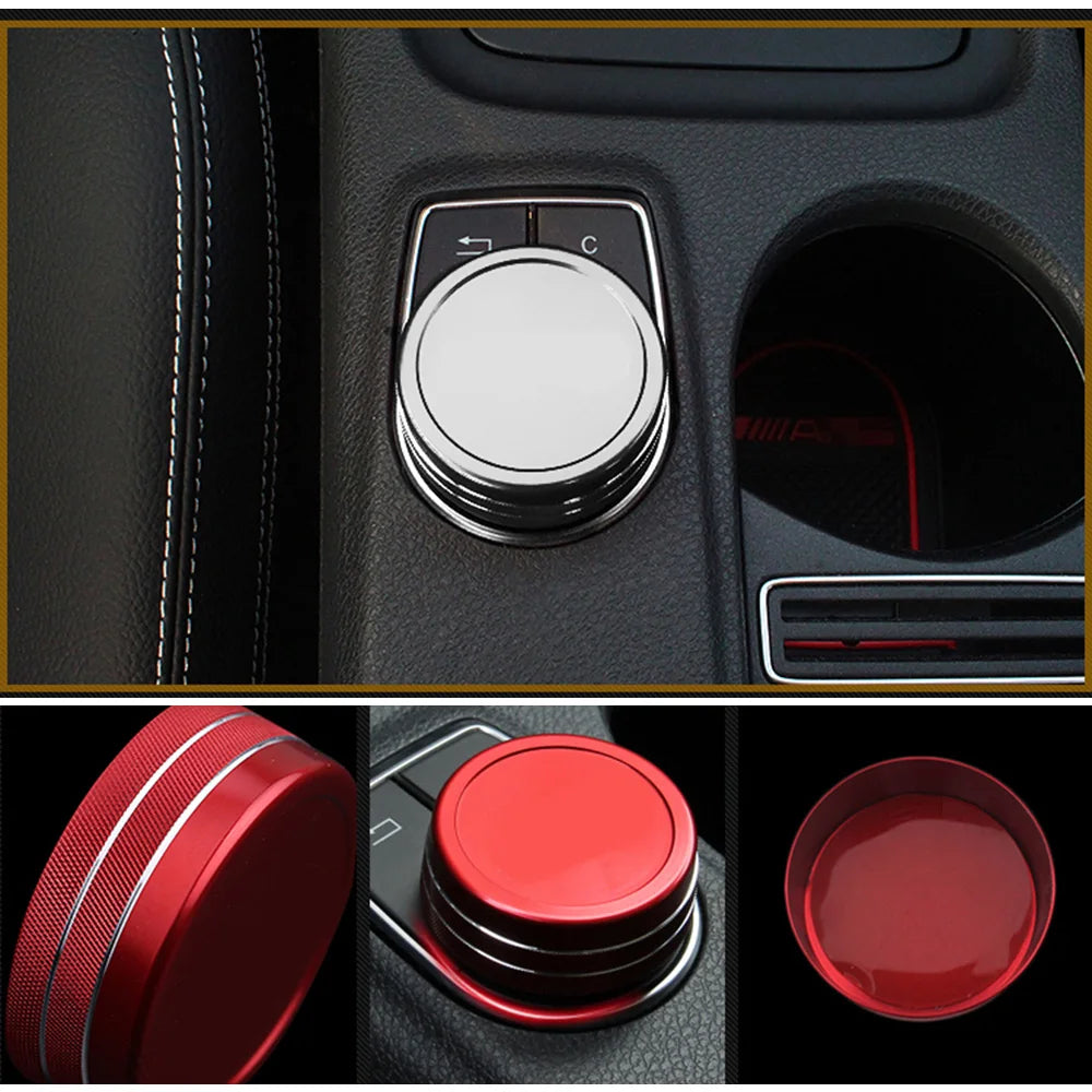 Couvercle de décoration pour bouton multimédia de console centrale en aluminium Mercedes Benz