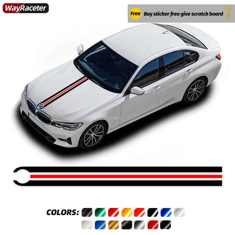 Bande adhésive capot décorative pour BMW