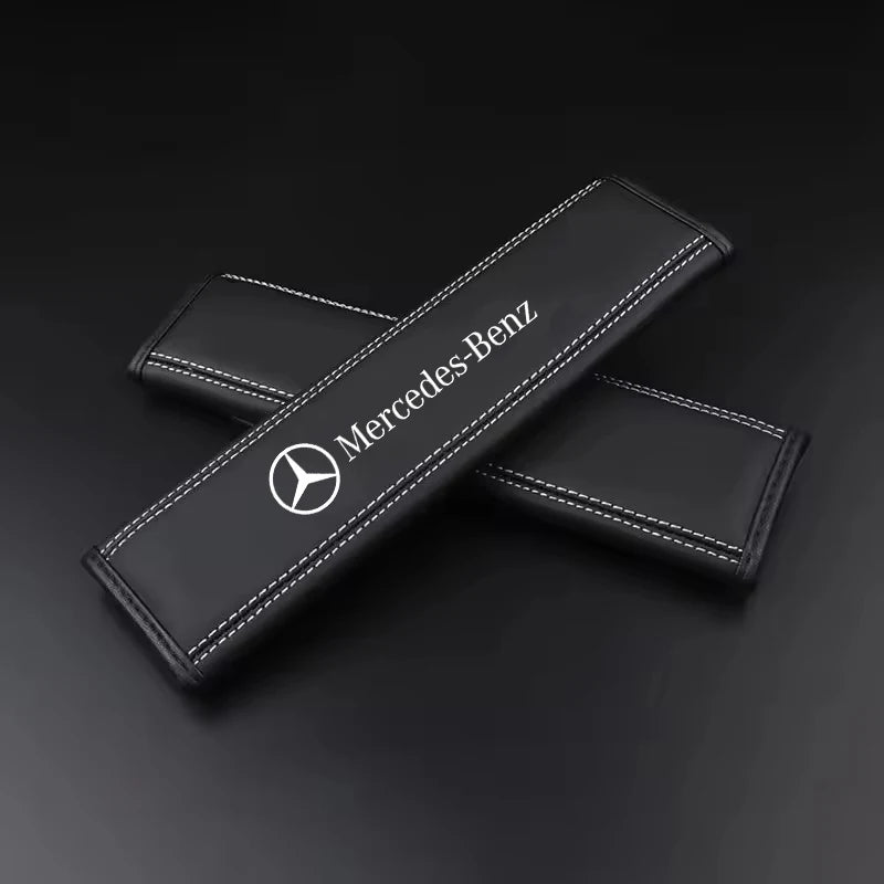 Couvre ceinture de sécurité en cuir Nappa 2 pièces pour Mercedes-Benz