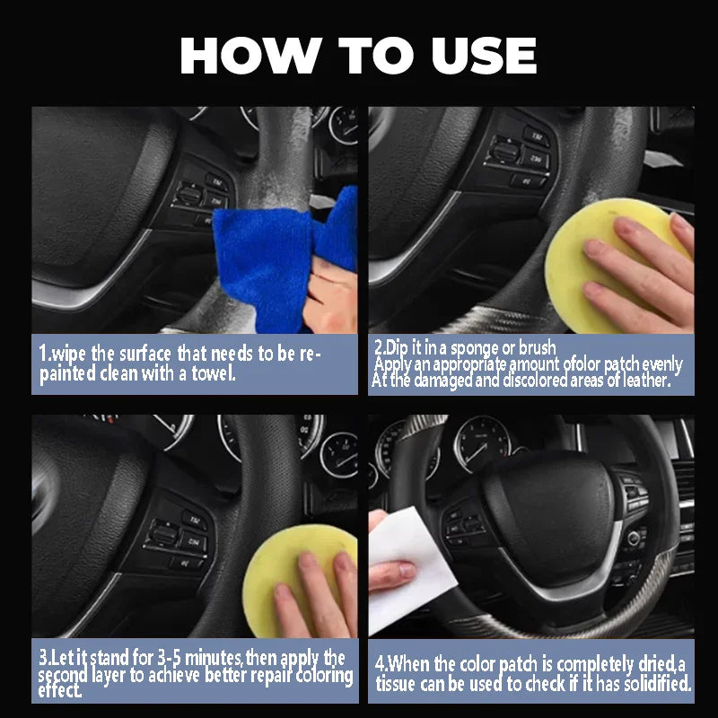 Pâte de réparation cuir synthétique pour volant et sièges auto