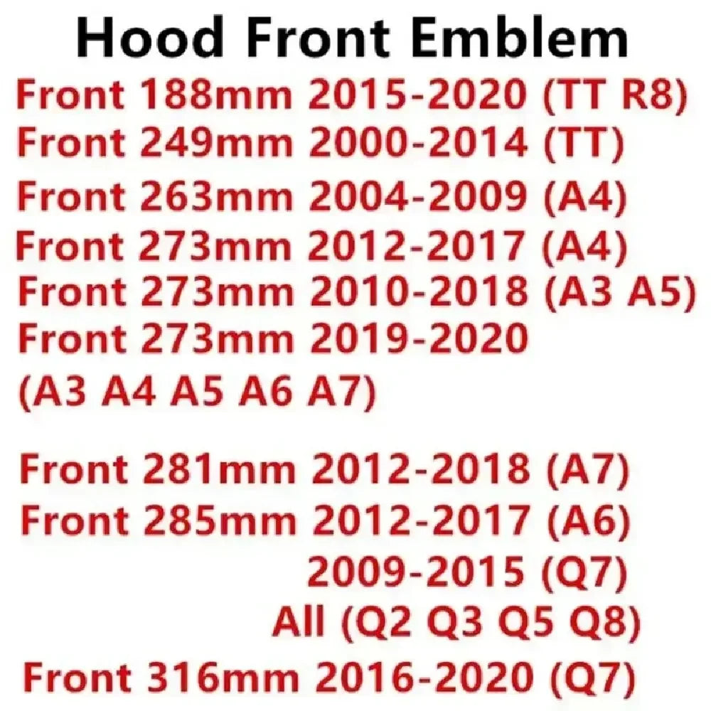 Emblèmes chrome 4 anneaux pour Audi