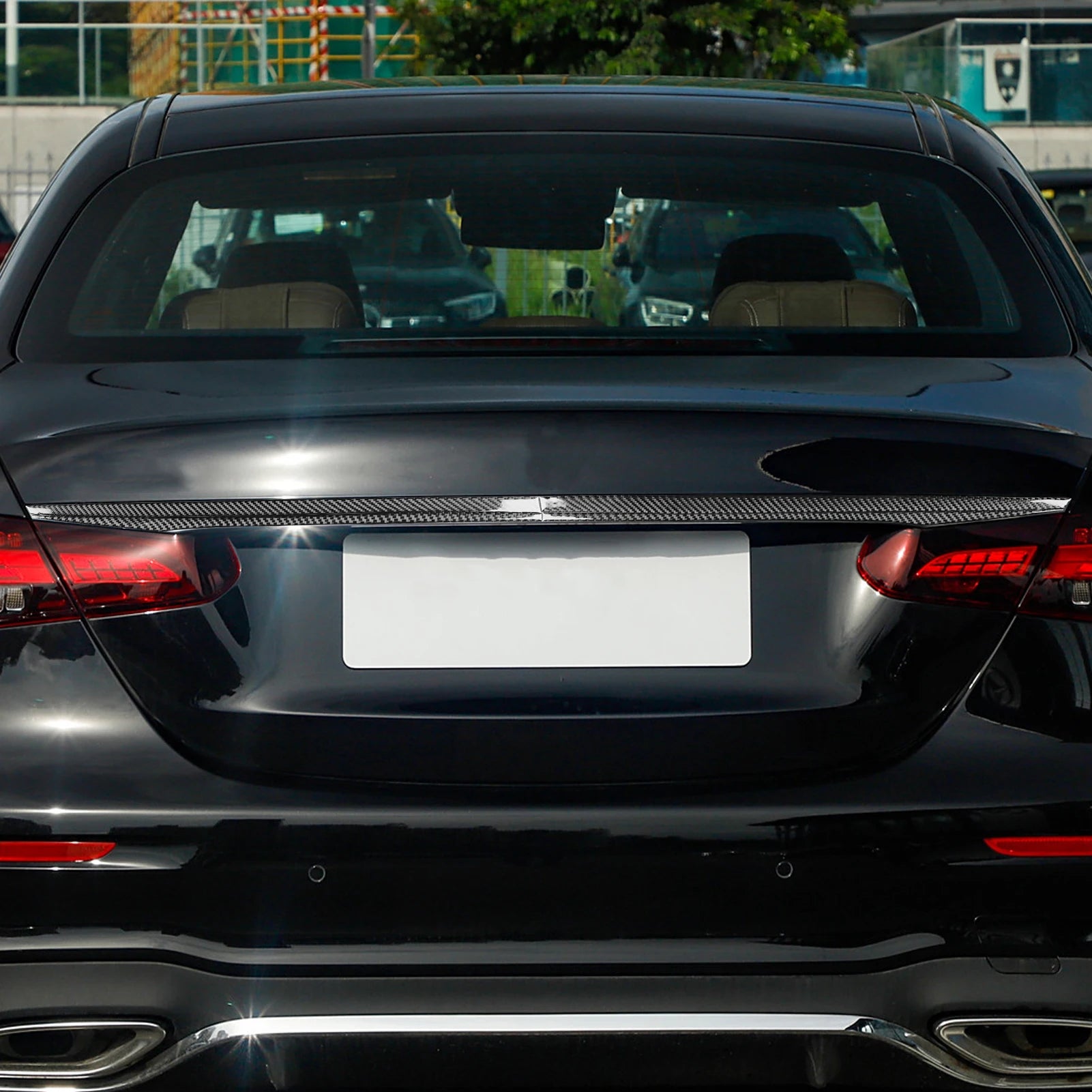 Bande décorative de coffre arrière en fibre de carbone pour Mercedes-Benz