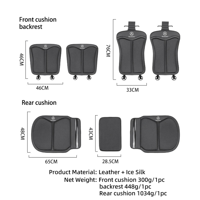 Coussin de siège en soie glacée avec dossier pour Mercedes-Benz