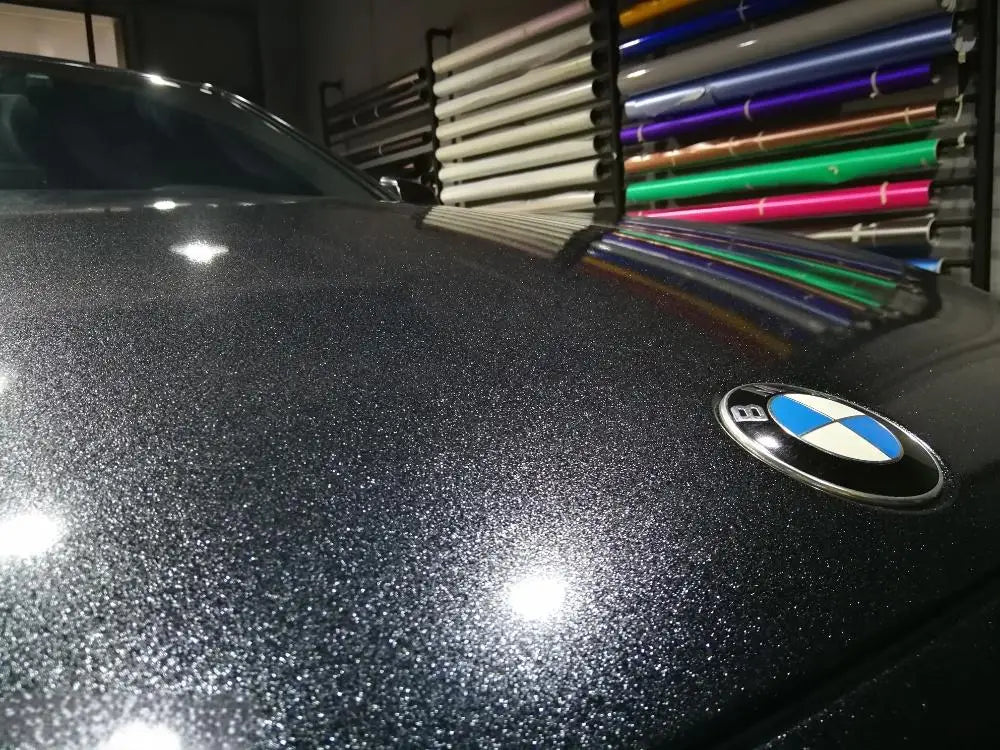 Film vinyle carbone forgé noir premium