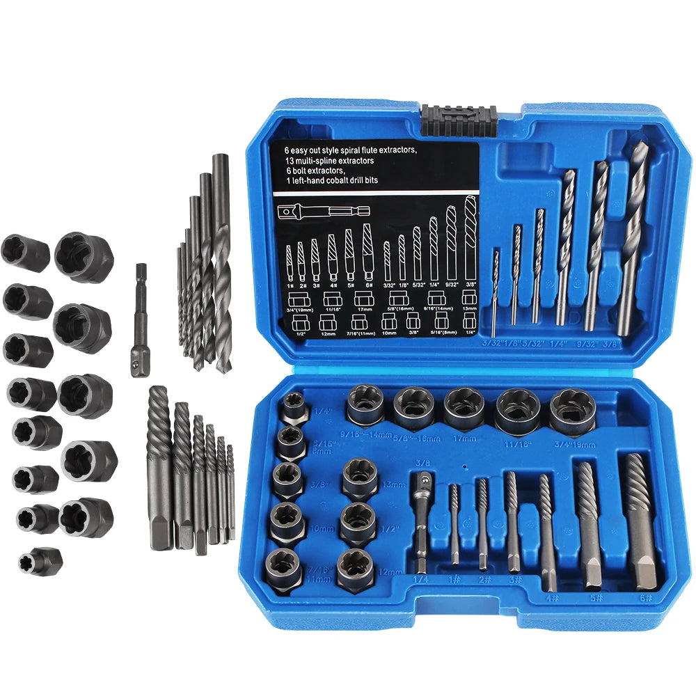 Set Extracteur de Vis et Boulons Endommagés 26 Pièces