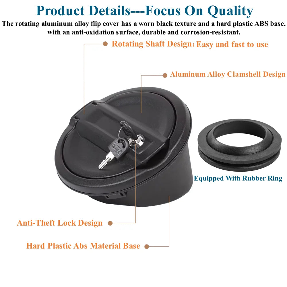 Couvercle de réservoir d’essence avec clé pour Jeep