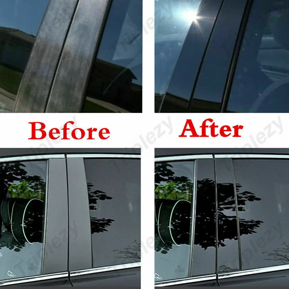 Kit 8pcs Cache Montants de Vitres Noir Brillant