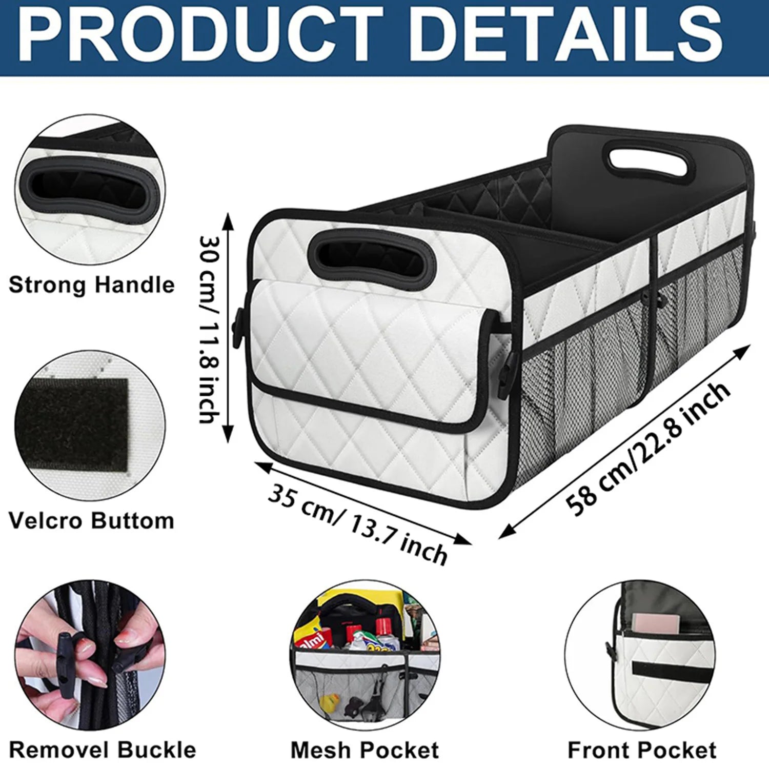 Organisateur de coffre pliable pour voiture 6 poches accessoires auto