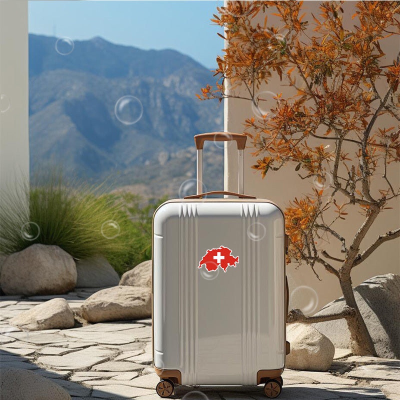 Autocollant Vinyle Carte du Drapeau Suisse