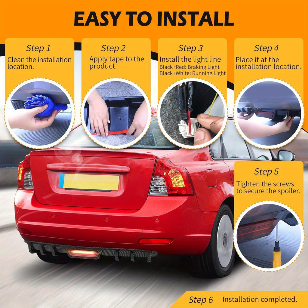 Diffuseur arrière en fibre de carbone avec aileron requin