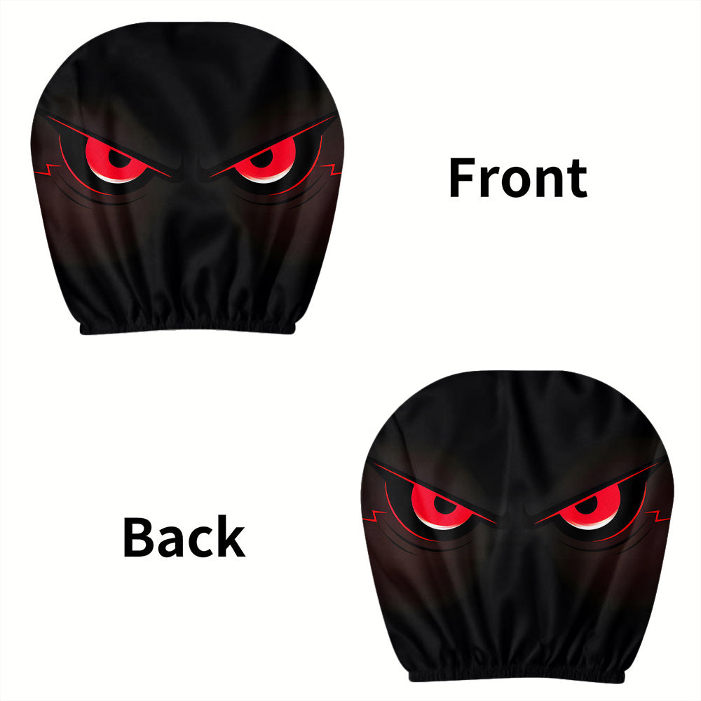 2 pièces housses d’appui-tête voiture motif yeux rouges