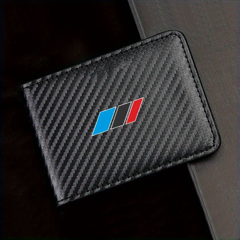 Porte-carte de conducteur motif fibre de carbone