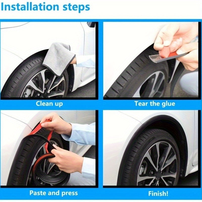 Autocollant Arche de Roue Texture Fibre de Carbone Améliorée