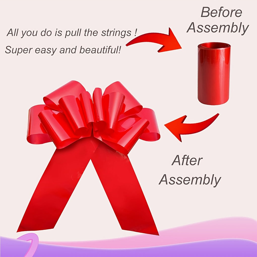 Grand Nœud Rouge pour Voiture – Décoration Cadeau Moderne en Plastique