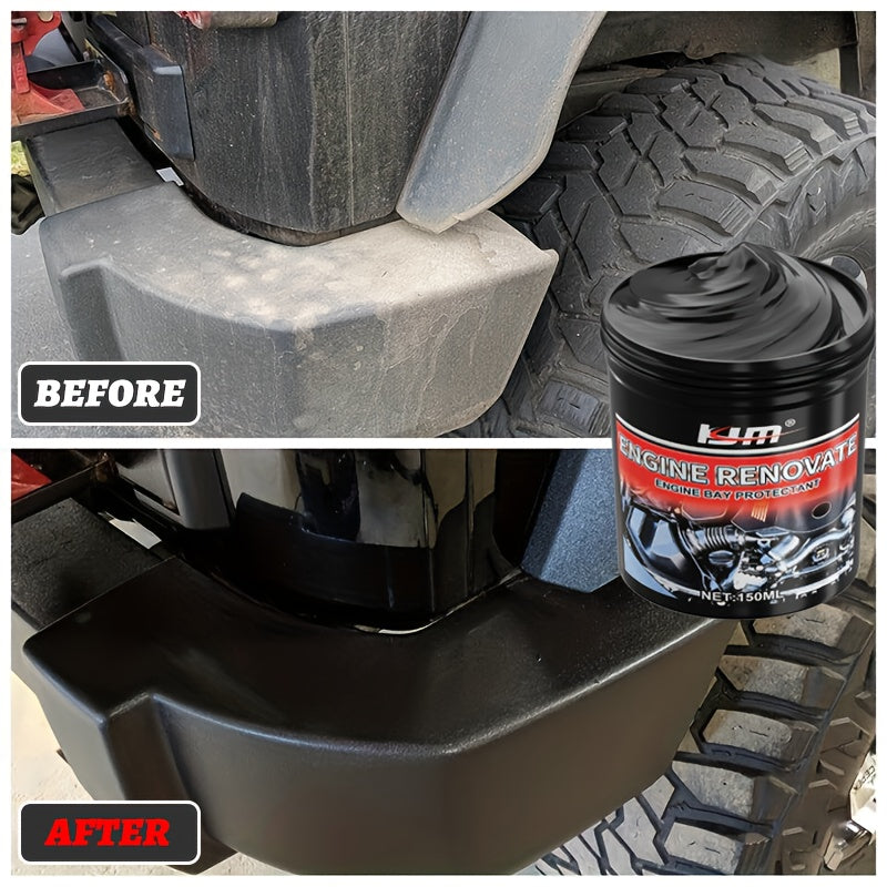 Cire de rénovation moteur – Plastiques noirs foncés