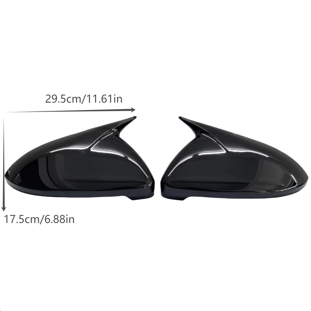 Paire de coques de rétroviseur latéral noir brillant pour VW Golf