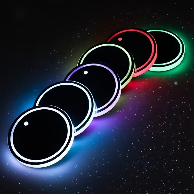 Sous-verres LED 7 couleurs pour voiture