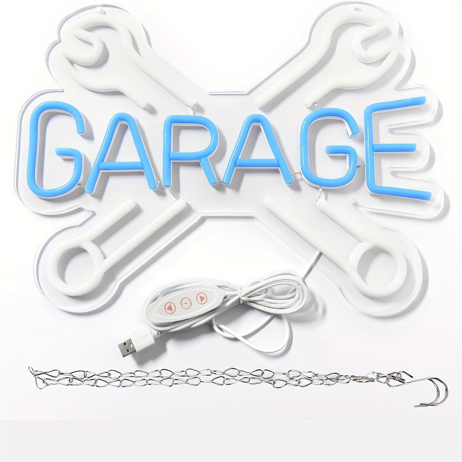 Néon LED Garage Bleu USB