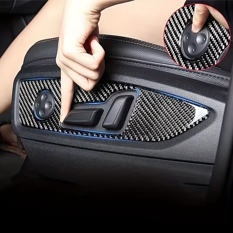 Autocollant cadre de bouton de réglage de siège en fibre de carbone pour Audi Q5