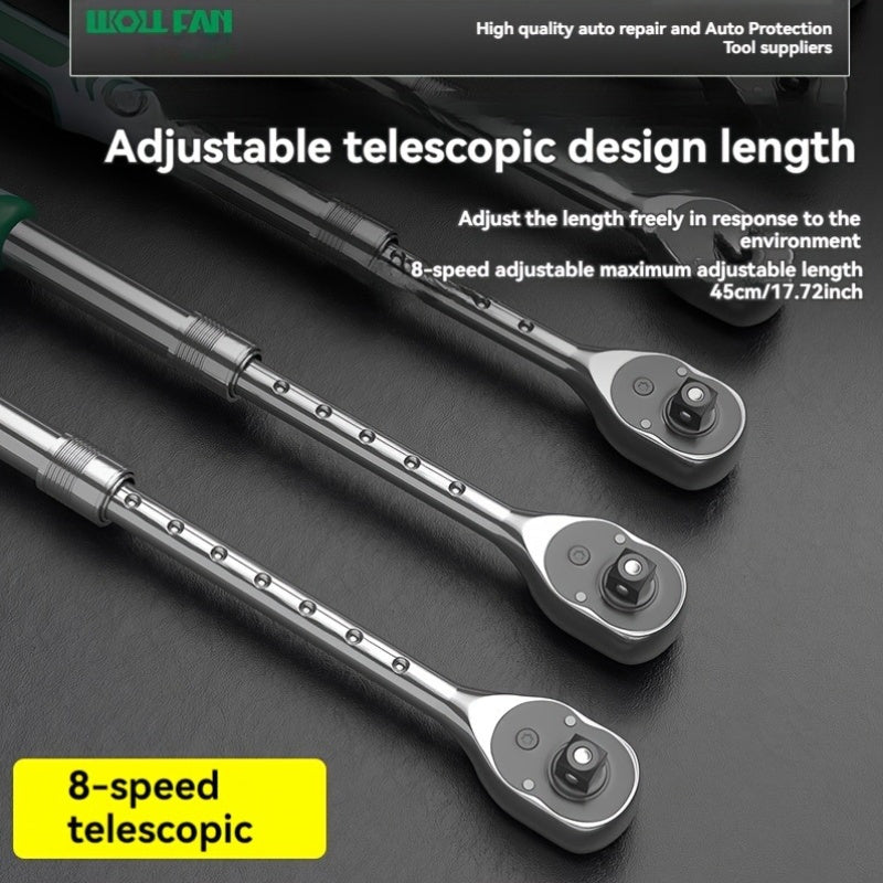 Clé à Cliquet 90 Dents WOLLFAN 8 Pouces Réglable en Chrome Vanadium