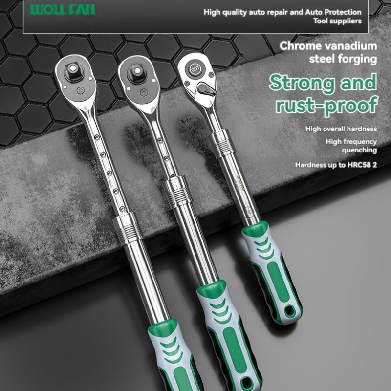 Clé à Cliquet 90 Dents WOLLFAN 8 Pouces Réglable en Chrome Vanadium