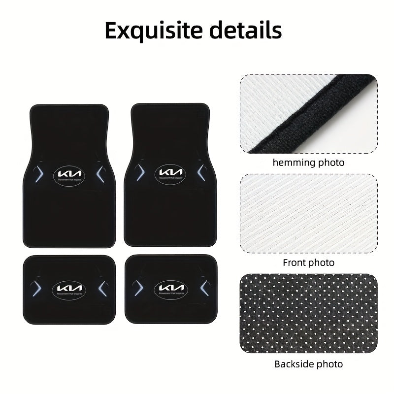 Set de 4 tapis de sol voiture KIA -  noir